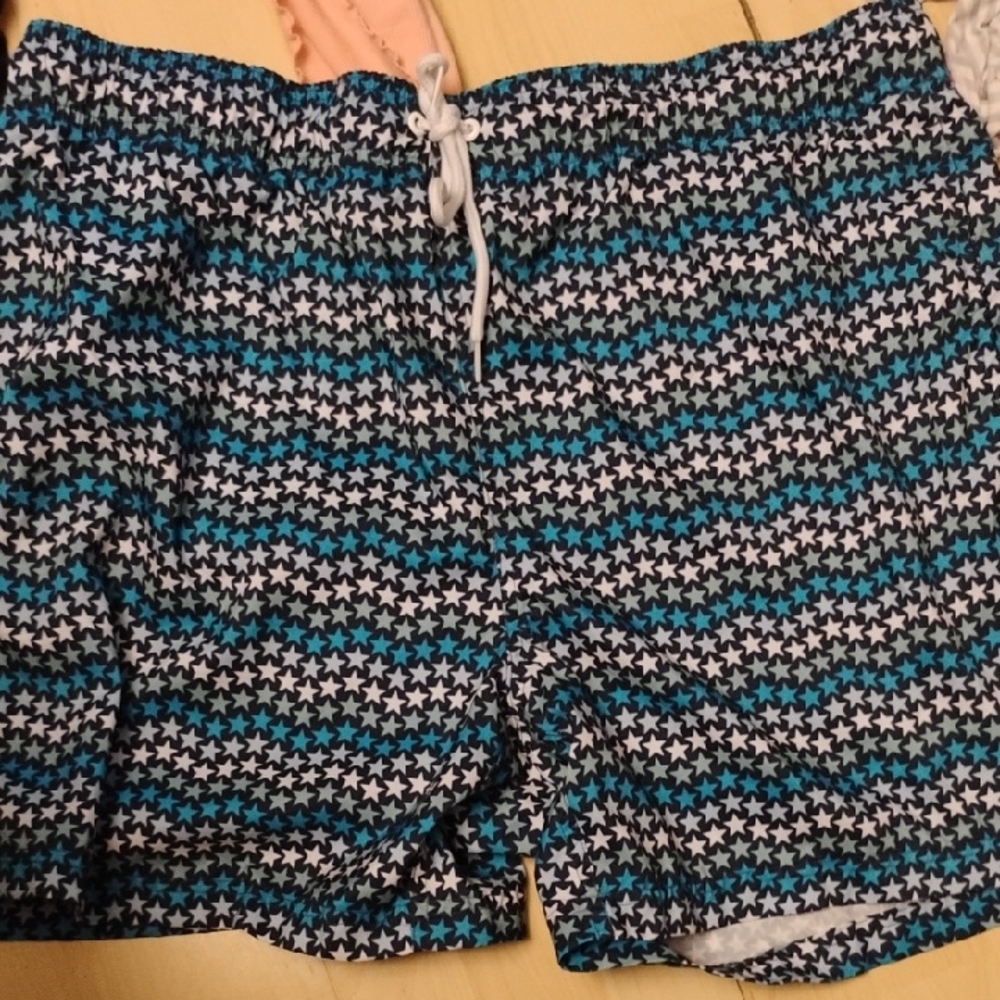 George Men's Star Pattern Hybrid Shorts - Black, White, Blue